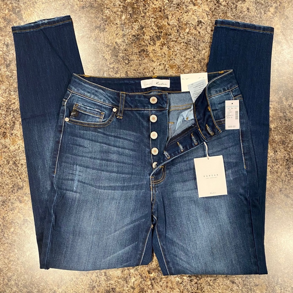 KanCan High Rise Button Fly Skinny Jean